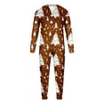 thumbnail image 1 of Fiaer Family Matching Christmas Onesie Pajamas Cute Funny Printed One Piece Xmas Pjs Hooded Holiday Sleepwear Full Zip up Jumpsuit Loungewear Sleepwear Dad L, 1 of 9