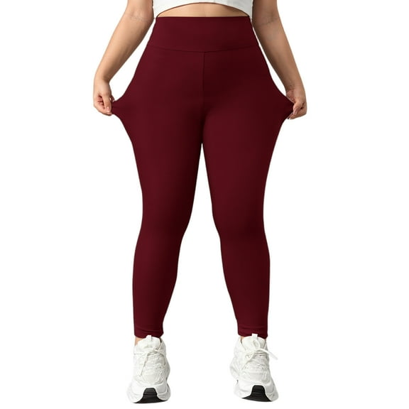 Fiaer Lined Leggings Women Black Thickened Yoga Pants Stretch Plus Size Warm Thermal High Waisted Trousers M
