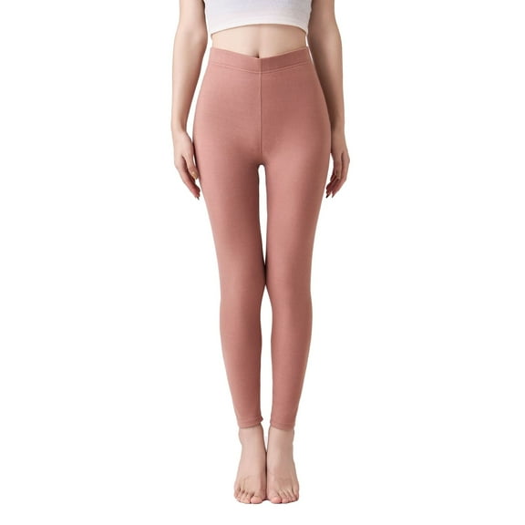 Fiaer Lined Leggings Women Thermal Oversized Slim Fit Stretchy Pants Warm High Waisted Base Layer Trousers for Cold Weather Pink XL