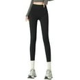 thumbnail image 1 of Fiaer Lined Leggings for Women Oversized Thermal Yoga Pants Tummy Control High Waisted Stretch Comfort Warm Tight Trousers Black L, 1 of 4