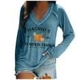 thumbnail image 1 of Fiaer,Halloween Oversized Tshirts for Women,Womnes V Neck Pumpkin Printed T Shirts,Womens Tops Long Sleeve Trendy Light Blue M, 1 of 4
