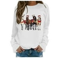 thumbnail image 1 of Fiaer Horse Christmas Sweatshirt for Women Western Crewneck Long Sleeve Pullovers Loose Fit Trendy Tops for Horse Lover Gift White L, 1 of 4
