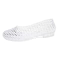 thumbnail image 1 of Fiaer Jelly Mesh on Ballet Flats for Women Clear Jelly Sandals Loafers Breathable Comfortable Walking Causal Lightweight Vacation Footwear White 8.5, 1 of 8