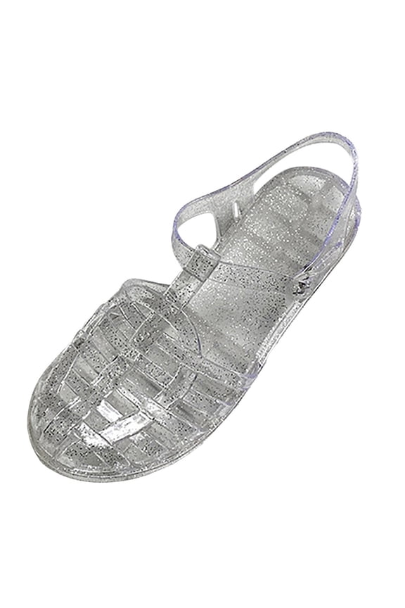 Jelly Sandals for Women Closed Toe Summer Dress Shoes Fisherman Gladiator Water Beach Slingback Sandals White 6