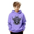 thumbnail image 1 of Fiaer Kids Highland Cow Hoodie Cowboys Shirt Funny Graphic Sweatshirt Cute Tops,Size 2-14 Years Purple 120, 1 of 8