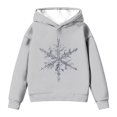 thumbnail image 1 of Fiaer Kids Snowflake Sweatshirt Hoodie Minimalist Winter Pullover Long Sleeve Shirt for Boys Girls,Size 1-14 Years Light Gray 130, 1 of 4