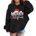 thumbnail image 1 of Fiaer Kids Toddler Christmas Hoodies Drop Shoulder Santa's Hat Sweatshirt Vintage Comfy Fall Winter Hooded 2025 03-Black 110, 1 of 5