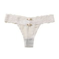 thumbnail image 1 of Fiaer,Lace Sexy Brazilian Thong for Women,Womens Mid Rise Hollow out Panties Breathable Comfy Underwear Lightweight Stretch Briefs Fashion Underpants White S, 1 of 3