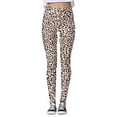 thumbnail image 1 of Fiaer Leopard Print Leggings for Women Stretchy Plus Size Yoga Pants High Waisted Trendy Workout Trousers Gold XL, 1 of 6