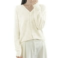 thumbnail image 1 of Fiaer Lightweight Knit Cardigan Sweaters for Women Cozy V-Neck Long Sleeve Button Down Casual Tops White XXL, 1 of 3