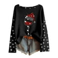 thumbnail image 1 of Fiaer Long Sleeve Shirts for Women Christmas Fall Plus Size Xmas T Shirts Glass Snowflake Fashion Tshirts Loose Fit Casual Holiday Tops Black XXL, 1 of 3