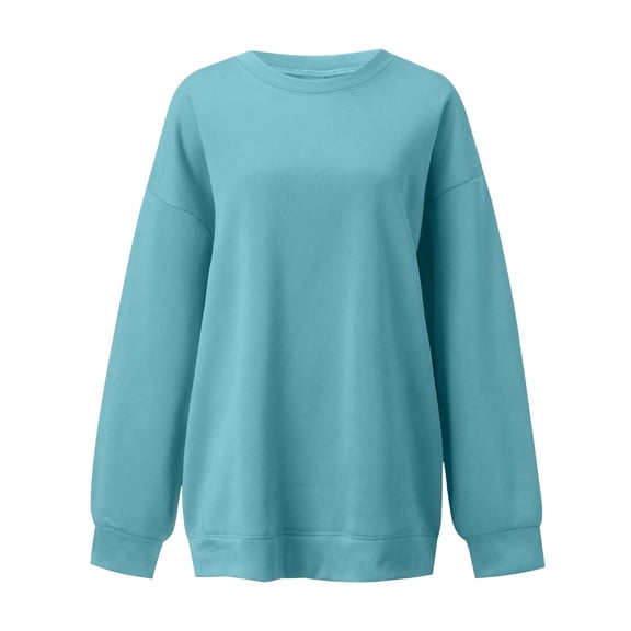Fiaer,Loose Fit Pullover for Women,Womens Long Sleeve Oversized Crew Neck Casual Trendy Solid Spliced Sweatshirts Mint Green M