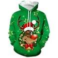 thumbnail image 1 of Fiaer Men's Hoodie Christmas Funny Graphic Oversized Hooded Sweatshirts Long Sleeve Drawstring Pocket Xmas Tops Green L, 1 of 3