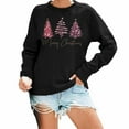 thumbnail image 1 of Fiaer Merry Christmas Sweatshirts for Women Shine Xmas Tree Graphic Crew Neck Plus Size Pullover Baggy Long Sleeve Tops Black XXL, 1 of 4