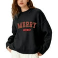thumbnail image 1 of Fiaer Merry Christmas Women's Sweater Fleece Lined Warm Knitted Pullover Oversized Thermal Long Sleeve Loose Fit Crew Neck Warm Xmas Tops Black XXXL, 1 of 5
