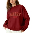 thumbnail image 1 of Fiaer Merry Christmas Women's Sweater Lined Warm Knitted Pullover Oversized Thermal Long Sleeve Loose Fit Crew Neck Warm Xmas Tops Red L, 1 of 5