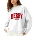 thumbnail image 1 of Fiaer Merry Womens Sweater Christmas Oversized Crew Neck Knitted Pullover Long Sleeve Loose Fit Trendy Warm Casual Xmas Tops White XL, 1 of 5