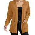 thumbnail image 1 of Fiaer.Oversized Long Sleeve Lightweight Cardigan for Women.Womens Loose Fit Casual Fashion Open Front Solid Color Tops with 2 Pockets Brown XXXXL, 1 of 6