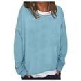 thumbnail image 1 of Fiaer,Oversized Loose Fitting Sweatshirts for Women Casual Cute Crew Neck No Hooded Hoodies Solid Fall Pullover Workout Plain Y2k Comfort Tops Light Blue XXXL, 1 of 9