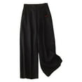 thumbnail image 1 of Fiaer,Oversized Palazzo Pants for Women,Womens Side Buttons Elastic Waist Trousers,Women's Loose Fit Casual Solid Color Slacks with 2 Pockets Black L, 1 of 7