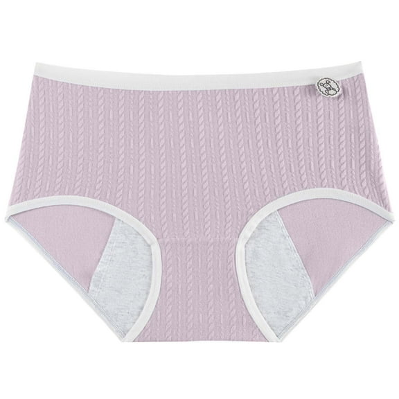 Fiaer,Oversized Period Panties for Women,Womens Leak-Proof Breath Hipsters Underwear,Women's Comfort Lightweight Washable Trendy Briefs Light Purple L