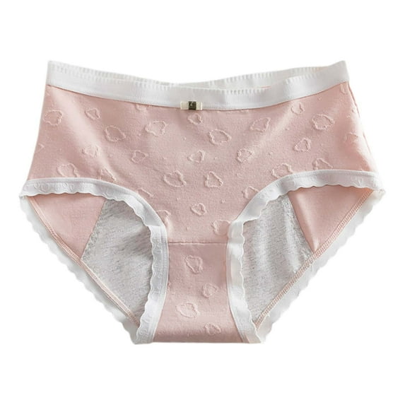 Fiaer,Oversized Period Panties for Women,Womens Leak-Proof Breath Hipsters Underwear,Women's Comfort Lightweight Washable Trendy Briefs Pink XL