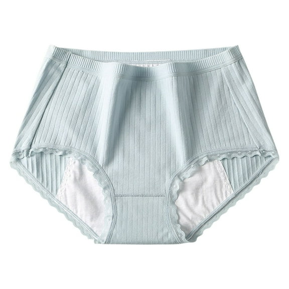 Fiaer,Oversized Period Panties for Women,Womens Leak-Proof Breath Hipsters Underwear,Women's Comfort Lightweight Washable Trendy Briefs Sky Blue L
