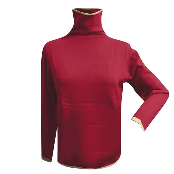 Fiaer Oversized Sweater for Women Turtleneck Long Sleeve Solid Color Trendy Lightweight Casual Warm Knit Tops Watermelon Red XXL