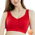 thumbnail image 1 of Fiaer Post Surgery Bra Front Closure Mastectomy Bras Comfortable No Underwire Wide Shoulder Straps Red 48, 1 of 9