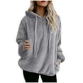 thumbnail image 1 of Fiaer,Quarter Zip Hoodies for Women,Oversized Long Sleeve Hooded Sweatshirts Loose Fit Casual Trendy Drawstring Hooded Pullovers with Pocket GY2 XXL, 1 of 4