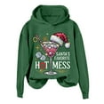 thumbnail image 1 of Fiaer Santa's Favorite Sweatshirt Merry Christmas Sweatshirt Women Funny Wine Glass Graphic Crew Neck Pullover Long Sleeve Loose Fit Tops Green XXL, 1 of 3