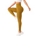 thumbnail image 1 of Fiaer Scrunch Butt Lifting Leggings for Women Gym Seamless Workout Leggings High Waist Tummy Control Yoga Pants Yellow S, 1 of 4