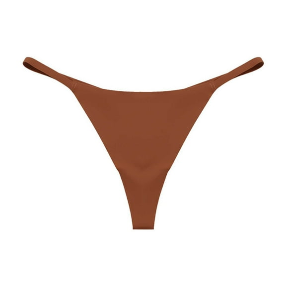 Fiaer,Seamless G String Thong for Women,Women's No Show Sexy Lightweight Briefs Breathable Panties Stretch Comfy Underwear Fashion Underpants Coffee L
