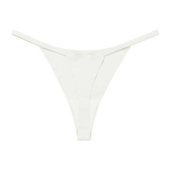 Fiaer,Seamless G String Thong for Women,Women's No Show Sexy Lightweight Briefs Breathable Panties Stretch Comfy Underwear Fashion Underpants White XL