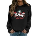 thumbnail image 1 of Fiaer Snowman Womens Sweatshirts Christmas Crew Neck Long Sleeve Pullover Plus Size Baggy Fashion Cozy Holiday Tops Black L, 1 of 4