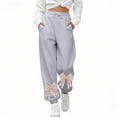thumbnail image 1 of Fiaer Sweatpants Women Plus Size Baggy Trendy Pants Embroidered Bow Print High Waist Casual Loose Fit Comfy Trousers with Pocket Grey XXL, 1 of 3