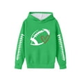 thumbnail image 1 of Fiaer Sweatshirts for Kids Game Day Hooded Sweatshirt Heart Football Graphic Hoodies Pullover Tops,Size 3-14 Years Green 130, 1 of 4