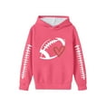 thumbnail image 1 of Fiaer Sweatshirts for Kids Game Day Hooded Sweatshirt Heart Football Graphic Hoodies Pullover Tops,Size 3-14 Years Pink 100, 1 of 4