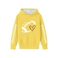 thumbnail image 1 of Fiaer Sweatshirts for Kids Game Day Hooded Sweatshirt Heart Football Graphic Hoodies Pullover Tops,Size 3-14 Years Yellow 160, 1 of 4