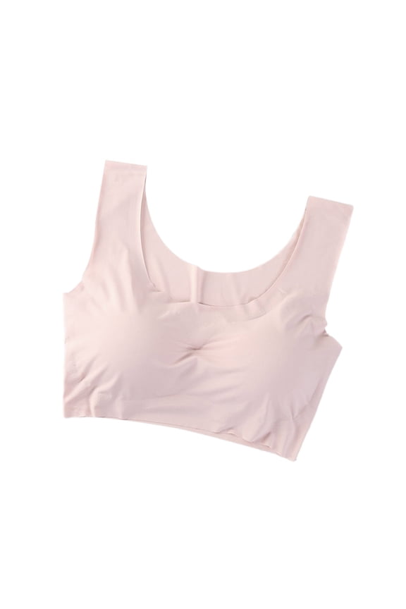 T-Shirt Bras for Women Stretchy Longline Sport Bra Everyday Wireless Seamless Full-Coverage Bralettes Pink XXL