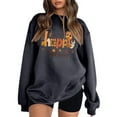 thumbnail image 1 of Fiaer Thanksgiving Sweatshirts for Women Cute Turkey Happy Graphic Plus Size Pullovers Crew Neck Long Sleeve Tops Dark Gray L, 1 of 4
