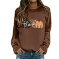 thumbnail image 1 of Fiaer Thanksgiving Sweatshirts for Women Pumpkin Graphic Plus Size Pullover Crew Neck Long Sleeve Baggy Tops Coffee XL, 1 of 3