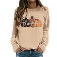 thumbnail image 1 of Fiaer Thanksgiving Sweatshirts for Women Pumpkin Graphic Plus Size Pullover Crew Neck Long Sleeve Baggy Tops Khaki M, 1 of 4