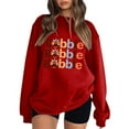 thumbnail image 1 of Fiaer Thanksgiving Women Sweatshirts Cute Graphic Crew Neck Plus Size Pullovers Long Sleeve Loose Fit Trendy Tops Red XL, 1 of 4