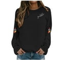thumbnail image 1 of Fiaer Thanksgiving Women Sweatshirts Turkey Graphic Long Sleeve Pullovers Crew Neck Baggy Trendy Tops Black M, 1 of 5