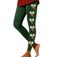 thumbnail image 1 of Fiaer Thanksgiving Womens Leggings Funny Graphic Plus Size Yoga Pants Tummy Control High Waisted Comfy Holiday Workout Trousers Green XXL, 1 of 5