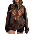 thumbnail image 1 of Fiaer Thanksgiving Womens Sweatshirts Leaf Graphic Plus Size Pullover Long Sleeve Crew Neck Fashion Comfort Tops Brown XXL, 1 of 4