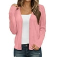 thumbnail image 1 of Fiaer Women Button down Sweaters V-Neck Loose Fit Long Sleeve Trendy Solid Basic Knit Tops for Fall Winter Wear Pink M, 1 of 7