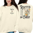 thumbnail image 1 of Fiaer Women Christian Sweatshirt Floral Graphic Plus Size Pullover Crew Neck Long Sleeve Baggy Trendy Tops Beige S, 1 of 4