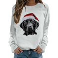 thumbnail image 1 of Fiaer Women Christmas Sweatshirts Plus Size Baggy Xmas Tops Dog Printed Fashion Long Sleeve Crew Neck Comfy Holiday Pullover Light Gray XL, 1 of 5